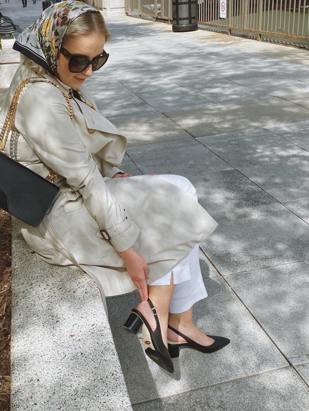 Sarah Flint Black Pointed Leather Slingback Heels